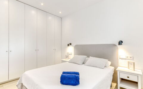 S'Alqueria Petita: Furniture, Interior Design, Wall, Bedroom, Bed, Wood, Floor, Flooring, Ceiling, Room