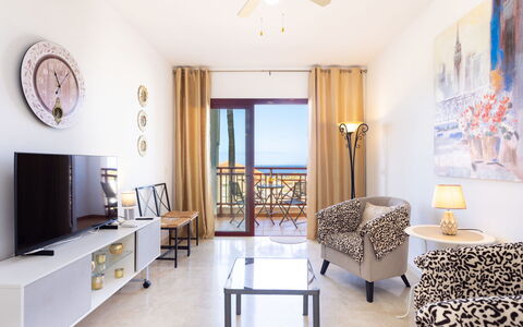 Balandros Sun: Furniture, Interior Design, Flooring, Floor, Apartment, Table, Chair, Sea, Living Room, Kitchen & Dining Room Table
