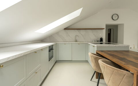 Acquarossa 13: Interior Design, Flooring, Wood, Furniture, Ceiling, Countertop, Floor, Cabinetry, Kitchen, Light Fixture