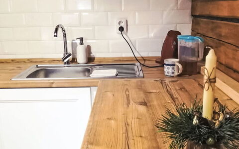 Donut Retreat 1: Wood, Furniture, Countertop, Flooring, Wood Stain, Floor, Hardwood, Kitchen, Cabinetry, Wood Flooring
