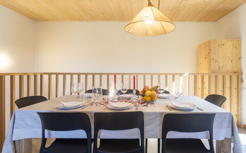 Crestun Design Duplex: Furniture, Interior Design, Wood, Flooring, Light Fixture, Ceiling, Table, Chair, Dining Room, Lighting