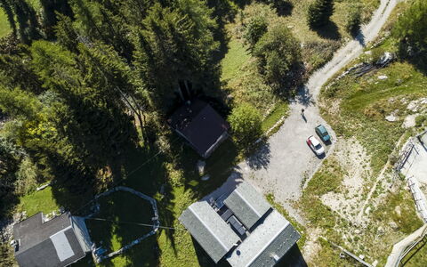 Crestun Design Duplex: Aerial Photography, Landscape, House, Bird'S-Eye View, Land Lot, Cottage, Village, Landscaping, Larch, Evergreen