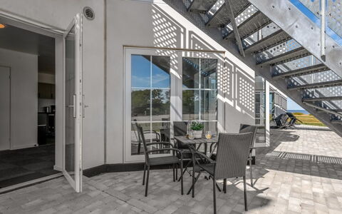 Alban - 50M to the Fjord: Composite Material, Floor, Stairs, Handrail, Concrete, Deck, Daylighting, Shade, Balcony