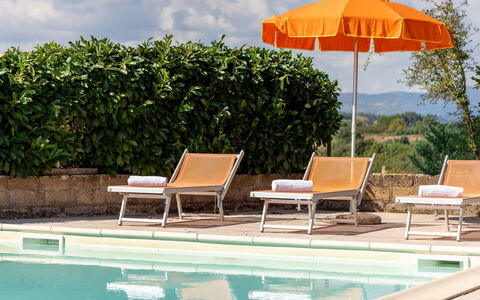 Ortale a Pitigliano with Pool: Outdoor Furniture, Furniture, Umbrella, Swimming Pool, Sunlounger, Chair, Shade, Resort, Outdoor Table, Eco Hotel