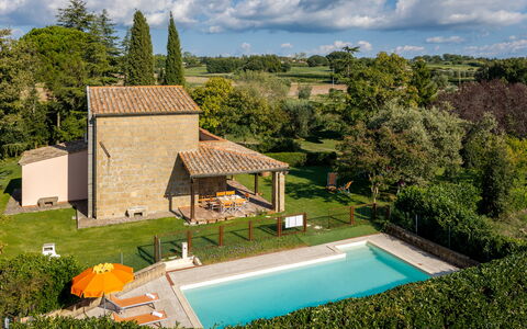 Ortale a Pitigliano with Pool: Swimming Pool, Estate, Farmhouse, Garden, Resort, Cottage, Backyard, Outdoor Furniture, Thermae, Villa