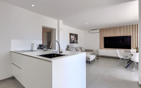 Level 4: Interior Design, Flooring, Furniture, Kitchen, Countertop, Wall, Floor, Ceiling, Wood, Room