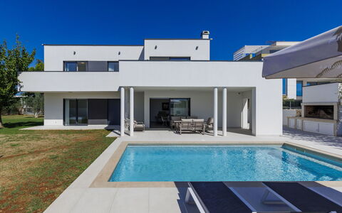 Level 4: Residential Area, Home, Swimming Pool, Composite Material, Estate, Shade, Villa, Concrete, Design, Landscaping
