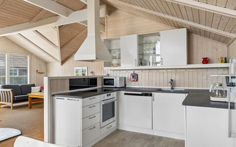 Aster - 100M from the Sea: Kitchen, Wood, Ceiling, Interior Design, Flooring, Countertop, Furniture, Cabinetry, Floor, Major Appliance