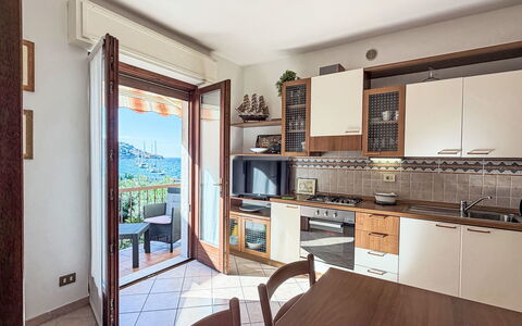 Casa al Lago: Wood, Interior Design, Furniture, Flooring, Kitchen, Floor, Room, Countertop, Kitchen & Dining Room Table, Cabinetry