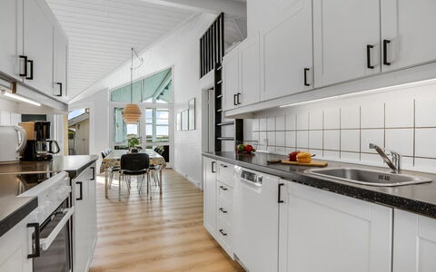 Gunnild - 200M to the Fjord: Kitchen, Countertop, Interior Design, Kitchen Appliance, Ceiling, Flooring, Major Appliance, Cabinetry, Furniture, Floor