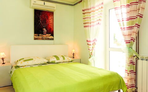 Mateja: Furniture, Bed, Interior Design, Bedroom, Floor, Bedding, Wall, Room, Bed Sheet, Flooring