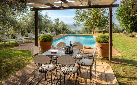 Podere Selva, Pool, Chianti: Furniture, Outdoor Furniture, Chair, Resort, Table, Shade, Swimming Pool, Backyard, Eco Hotel, Garden