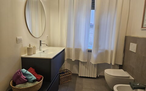 Adele: Bathroom, Flooring, Plumbing Fixture, Interior Design, Floor, Bathroom Sink, Sink, Tap, Mirror, Plumbing