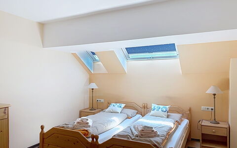 Wohlfühlnest St. Michael: Bed, Furniture, Interior Design, Bedroom, Wood, Bedding, Bed Sheet, Ceiling, Room, Floor