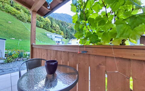 Oberladstätter: Wood Stain, Hardwood, Mountain Range, Deck, Chair, Balcony, Eco Hotel, Outdoor Furniture, Fence, Porch