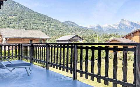 La Cabrette: Porch, Mountain Range, Balcony, Alps, Fence, Ridge, Valley, Deck, Handrail, Outdoor Furniture