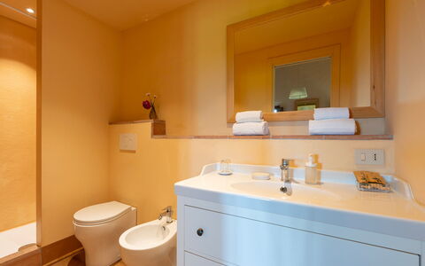 Villa del Poggio D'Oro 8: Bathroom, Plumbing Fixture, Bathroom Sink, Flooring, Wall, Interior Design, Floor, Sink, Wood, Tap
