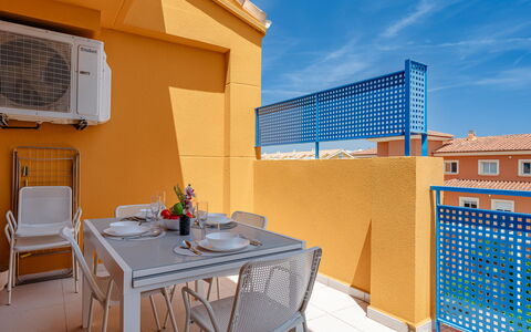 Puerta del Tenis: Apartment, Chair, Wood Stain, Swimming Pool, Hotel, Balcony, Resort