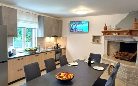 Martina: Furniture, Interior Design, Kitchen, Flooring, Countertop, Chair, Wood, Ceiling, Kitchen & Dining Room Table, Table