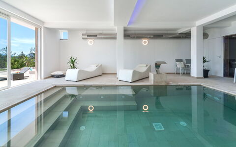 Dimora Montefalcone 8, Emma Villas: Flooring, Floor, Ceiling, Interior Design, Lighting, Composite Material, Swimming Pool, Resort, Chair, Hotel