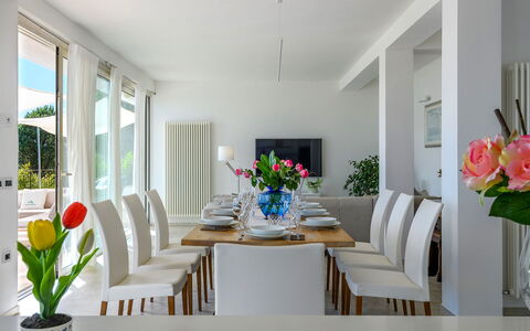 Dimora Montefalcone 8, Emma Villas: Furniture, Interior Design, Dining Room, Table, Chair, Wood, Flooring, Kitchen & Dining Room Table, Room, Floor