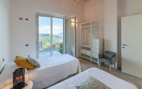 Dimora Montefalcone 8, Emma Villas: Interior Design, Flooring, Bedroom, Bed, Floor, Ceiling, Room, Furniture, Home, Bed Sheet