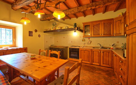 Poggio Conca: Room, Property, Furniture, Building, Countertop, Kitchen, Beam, Cabinetry, Home, Ceiling