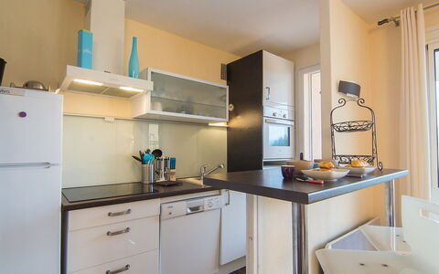 Cavalaire 450: Room, Property, Furniture, Kitchen, Cabinetry, Countertop, Building, Interior Design, House, Yellow