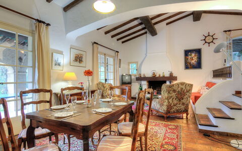 Mas Baladou: Room, Property, Dining Room, Ceiling, Interior Design, Building, Furniture, Table, Real Estate, Home