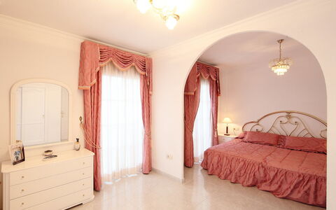 Villa Mimosa: Bedroom, Bed, Room, Property, Furniture, Interior Design, Bed Frame, Bed Sheet, Ceiling, Floor