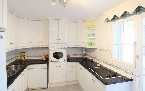 Villa Mimosa: Property, Room, Kitchen, Cabinetry, Furniture, Real Estate, Countertop, Building, Interior Design, House