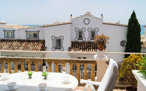 Mijas Beach: Sky, Furniture, Property, Plant, Table, Tableware, Window, Building, Chair, Interior Design