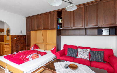 Dachstein Top 2 5.1: Furniture, Cabinetry, Couch, Comfort, Building, Lighting, Wood, Living Room, Interior Design, Floor