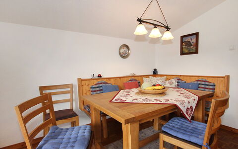 Berghaus Waldner: Room, Furniture, Property, Table, Dining Room, Interior Design, Floor, House, Hardwood, Real Estate