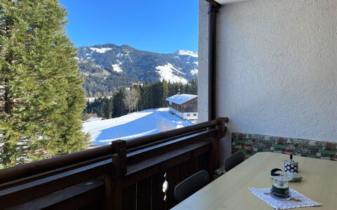 Karwendel: Table, Building, Sky, Property, Furniture, Window, Mountain, Azure, Plant, Tree