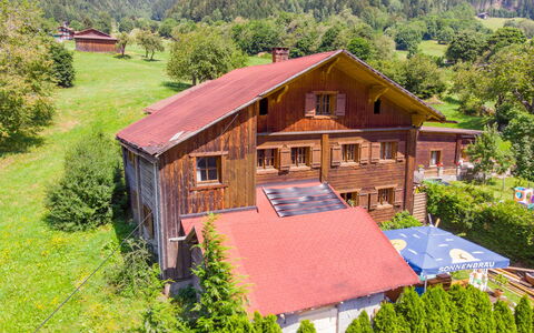 Sankt Gallenkirch 150: Plant, Building, Window, Property, Tree, Natural Landscape, House, Mountain, Wood, Land Lot