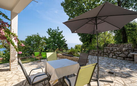 Lovran 105: Furniture, Sea, Chair, Shade, Balcony, Outdoor Furniture, Eco Hotel, Coast, Deck, Wood Stain