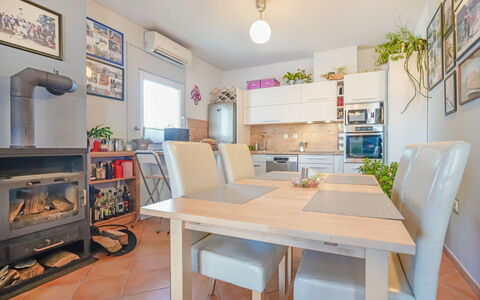Villa More: Table, Furniture, Kitchen, Chair, Interior Design, Shelving, Picture Frame, Wood, Shelf, Desk
