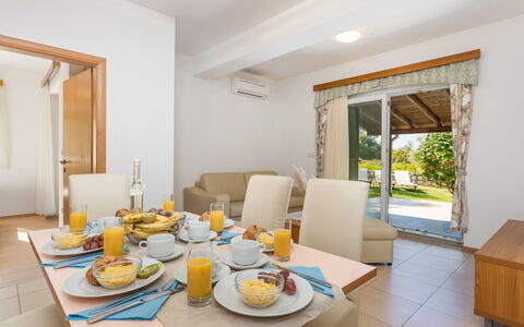 Rab Kampor 620: Room, Property, Furniture, Interior Design, Table, Building, Real Estate, Yellow, House, Dining Room