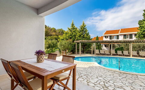 Rab Kampor 631: Property, Real Estate, Building, House, Room, Estate, Swimming Pool, Resort, Furniture, Interior Design