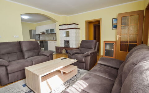 Starigrad-Paklenica 120: Couch, Property, Furniture, Picture Frame, Table, Comfort, Lamp, Living Room, Wood, Interior Design