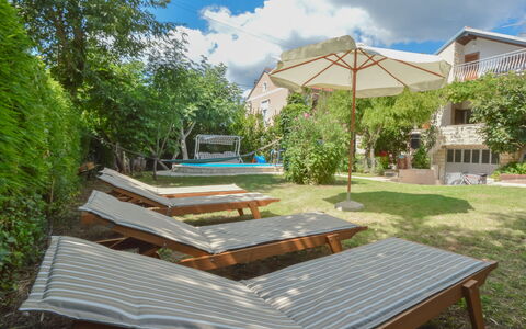 Mihovilka: Cloud, Plant, Sky, Building, Botany, Shade, Outdoor Furniture, Table, Tree, Wood