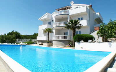 Vodice 120: Water, Sky, Building, Plant, Property, Swimming Pool, Azure, Tree, Architecture, Shade