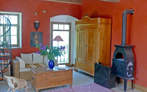Rosencottage: Room, Property, Furniture, Building, House, Living Room, Interior Design, Wood-Burning Stove, Major Appliance, Home