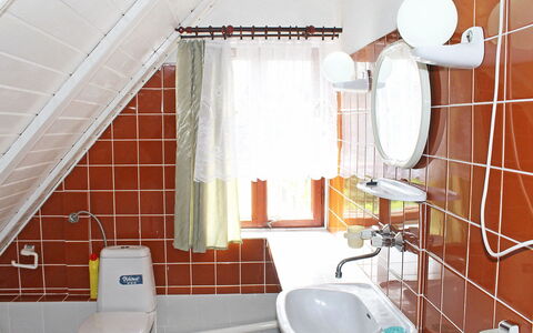 Letniskowa 29: Bathroom, Room, Property, Tile, Interior Design, Orange, Architecture, Wall, Plumbing Fixture, Toilet