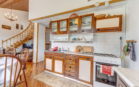 Bierna: Cabinetry, Furniture, Countertop, Kitchen, Wood, Shelving, Flooring, Wood Stain, Wall, Shelf