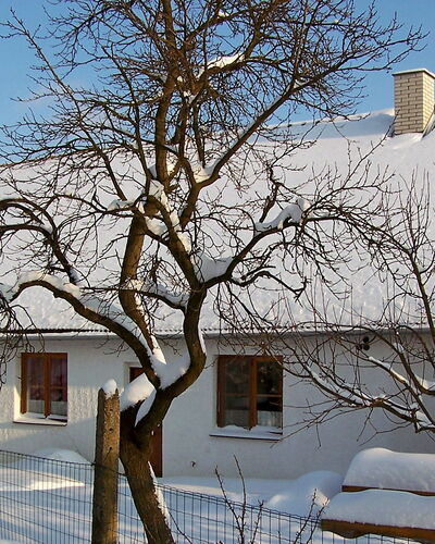 Chrastov: Snow, Sky, Building, Daytime, Property, Window, White, World, Twig, Branch