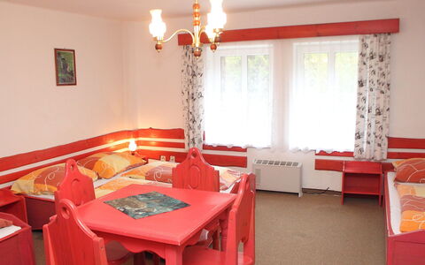Karlovka: Room, Property, Red, Dining Room, Interior Design, Furniture, Orange, Building, Floor, House