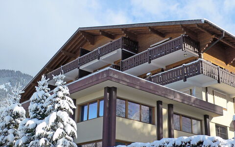Grand-Pont 15: Sky, Building, Cloud, Window, Snow, Slope, Wood, House, Real Estate, Freezing