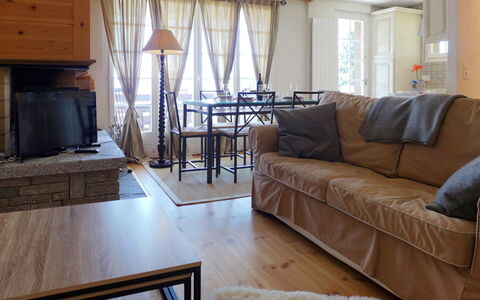 Savoie 1: Living Room, Room, Furniture, Property, Interior Design, Floor, Table, Building, Curtain, Home